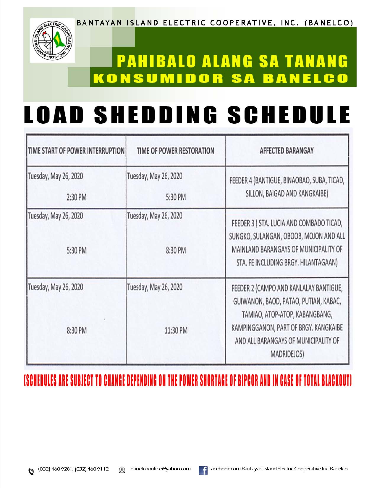 pahibalo-load-shedding-schedule-5-26-2020-eve