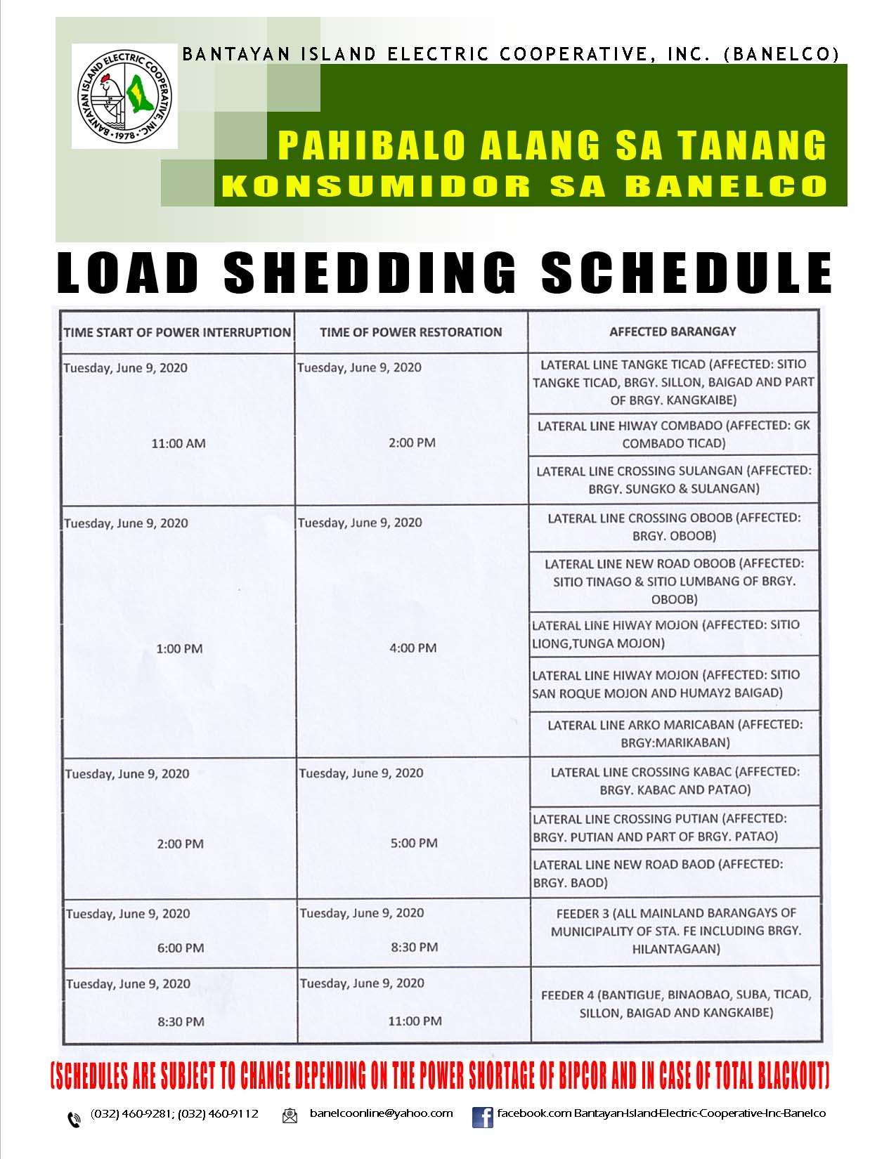 pahibalo-load-shedding-schedule-6-09-2020-