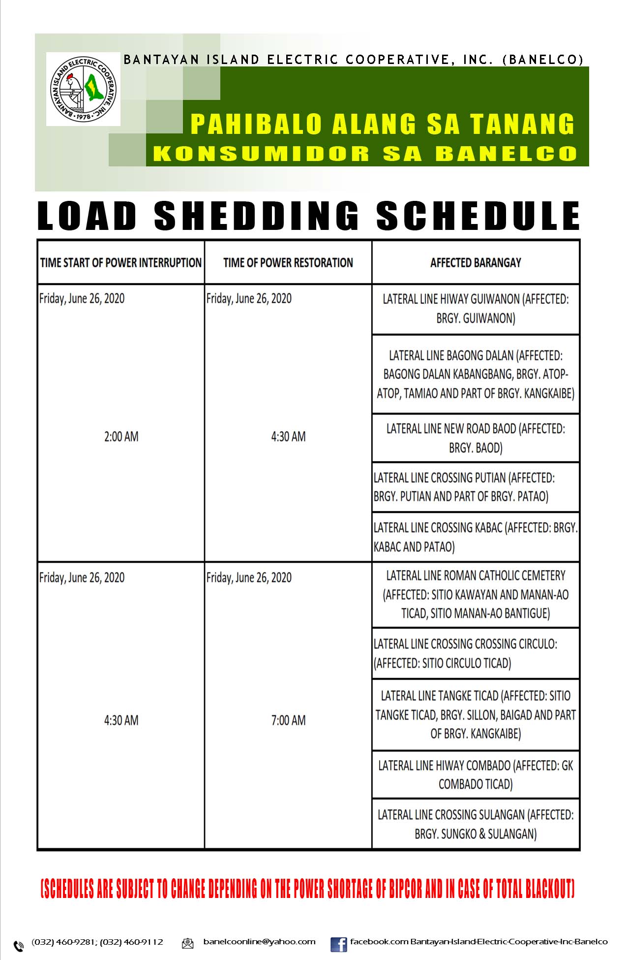 pahibalo-load-shedding-schedule-6-26-2020-dawn