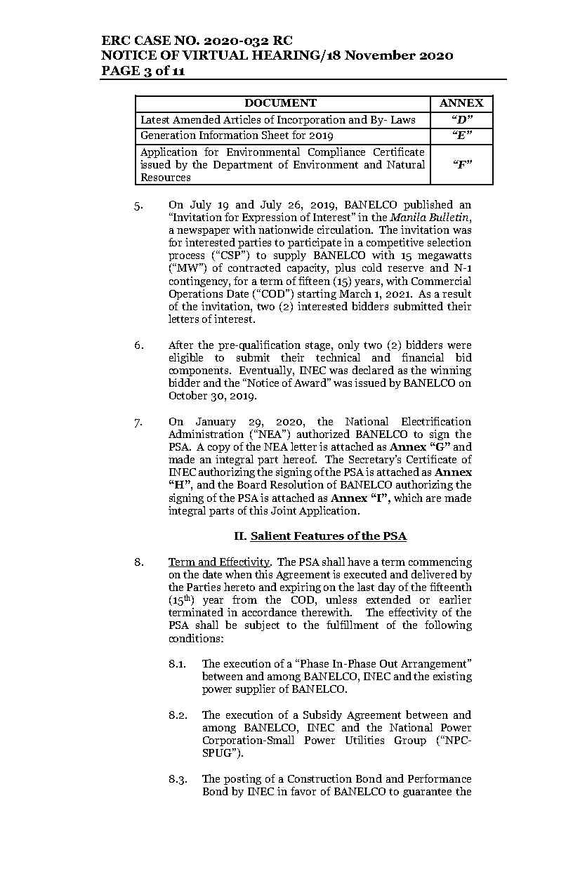 Promulgate 605 - NVH (RESET)_BANELCO-INEC (PSA)_2020-032RC_11.18.2020.rspv.arg-clean copy_Final.12 (1)_Page3