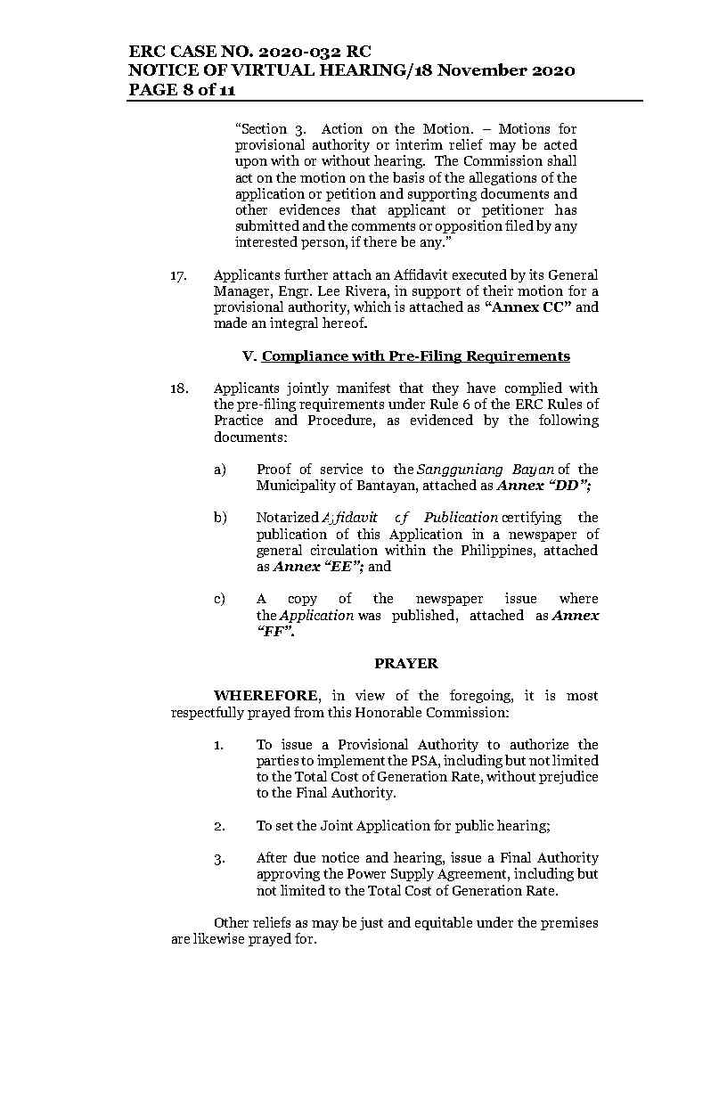 Promulgate 605 - NVH (RESET)_BANELCO-INEC (PSA)_2020-032RC_11.18.2020.rspv.arg-clean copy_Final.12 (1)_Page8