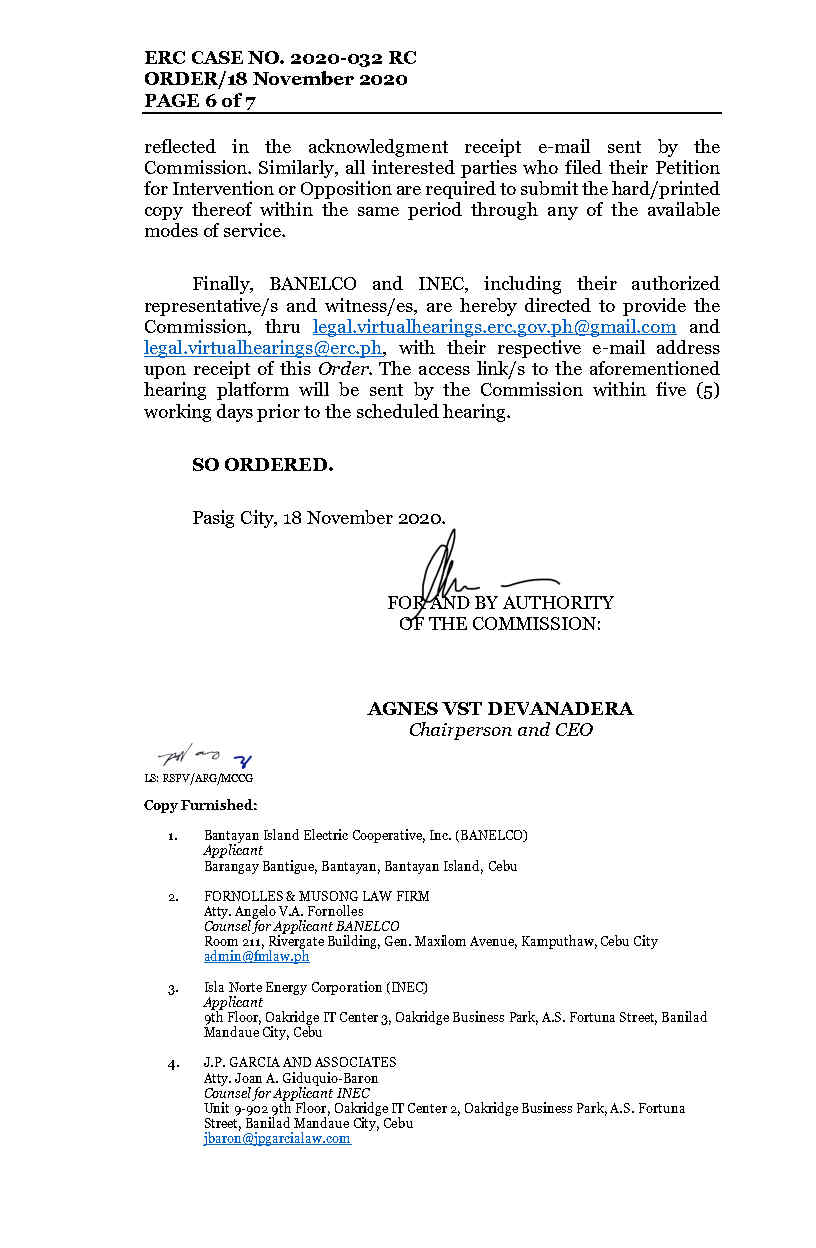 Promulgate 605 - OVH (RESET)_BANELCO-INEC (PSA)_2020-032RC_11.18.2020.rspv.arg-clean copy_Final.17_Page6